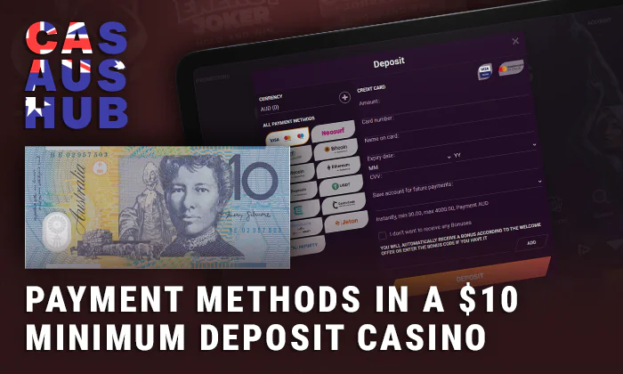 What payment methods are used in 10 dep casinos