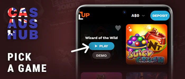 Choose a pokie to bet on at an online android casino