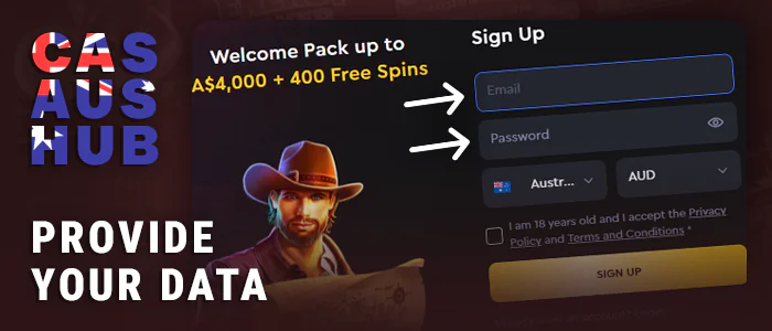 Enter bitcoin casino registration details