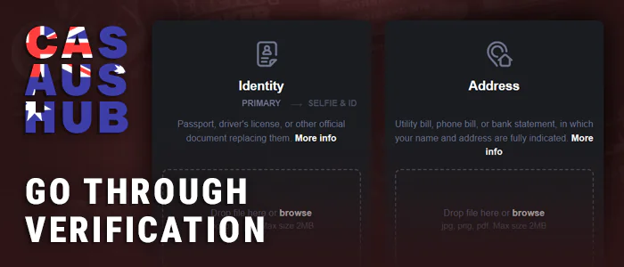 Verify account at online bitcoin casino