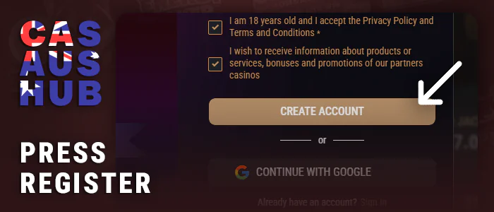 Complete AU casino registration for roulette games