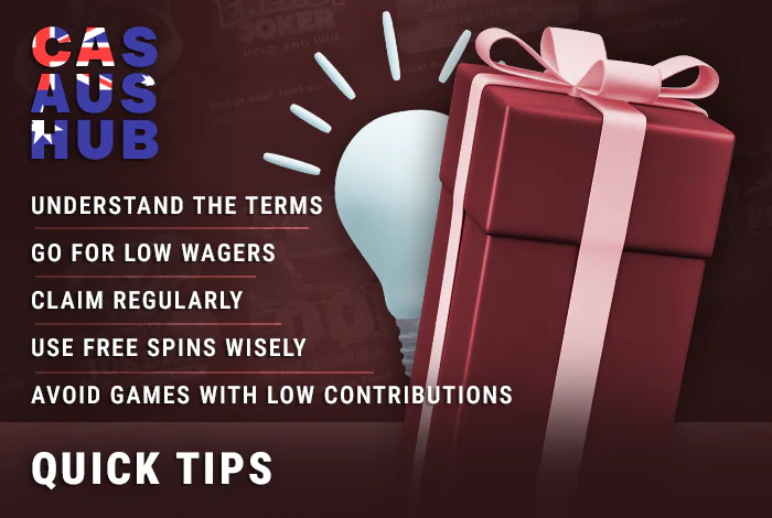 Tips on online casino bonuses for AU users