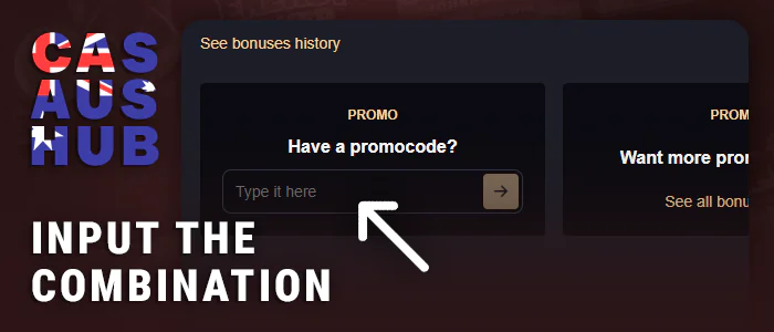 Enter promo code in online casino