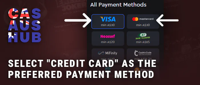 Choose the right Credit Card method at AU online casinos