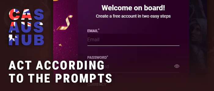 Register through personal information at Ethereum casinos
