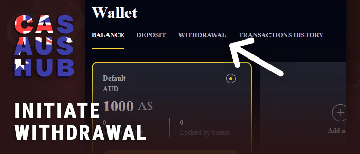 Go to the withdrawal section of the fast payment casinos