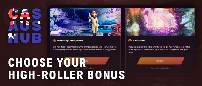Take High Roller bonus at online casino