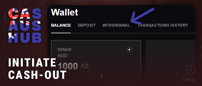 Go to the casino withdrawal section