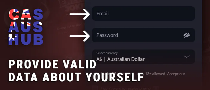 Sign up for Mastercard Casinos using your personal information