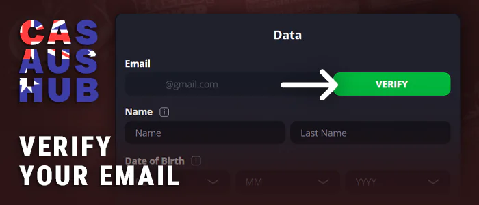 Confirm the specified email when registering for online casino with Mastercard payments