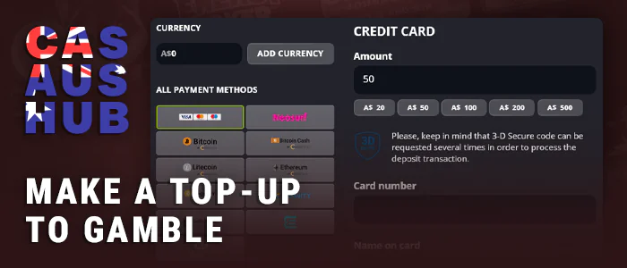 Deposit via Mastercard at an online casino
