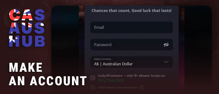 Register an account at a casino with a min deposit