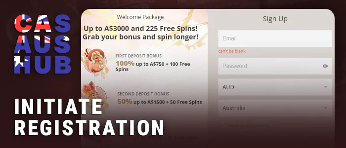 Register an account at the new online casino