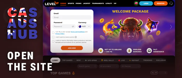 Open Australian casino site with Paypal payment on your device