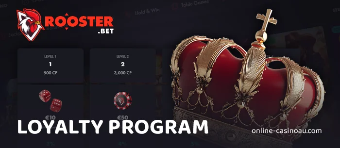 About the tiered loyalty program at Rooster Bet Casino