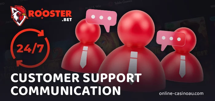 Rooster Bet Casino 24/7 support service - how to contact