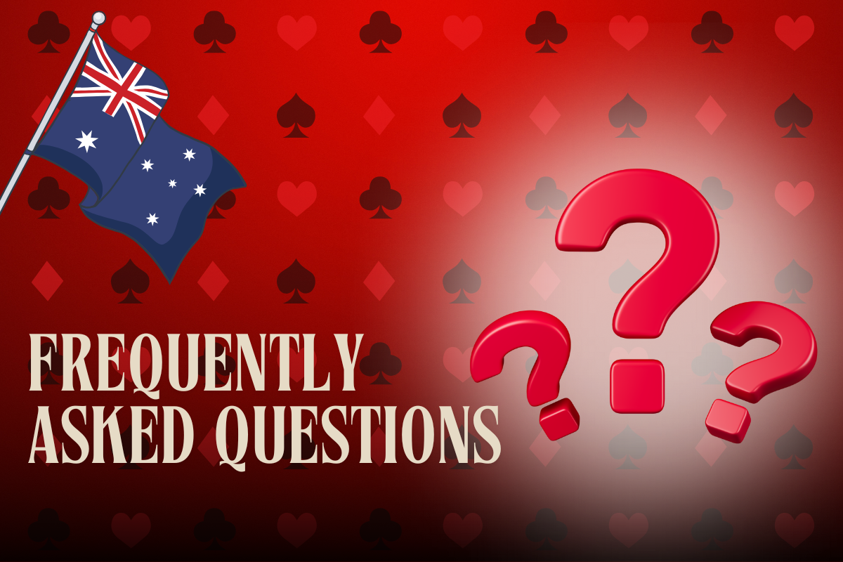 australian flag, questions on red card background