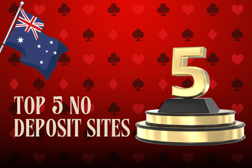 top 5 and australian flag on red card background