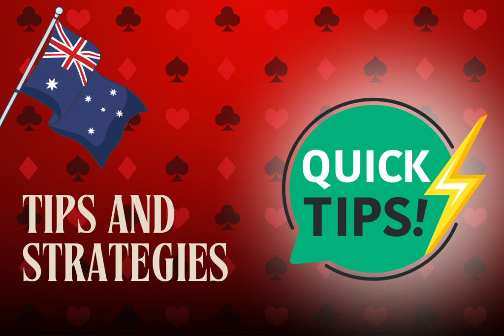 australian flag, sign quick tips on red card background