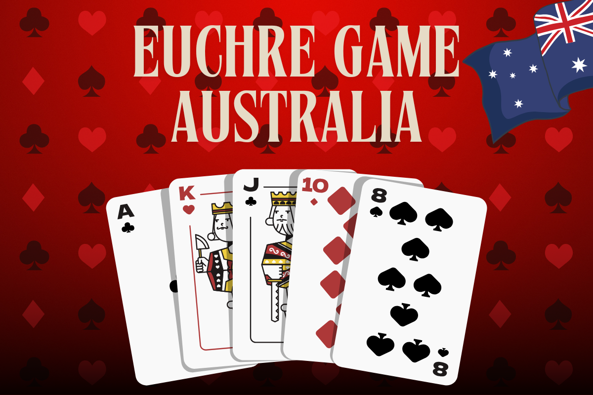 cards and the Australian flag on a red card background