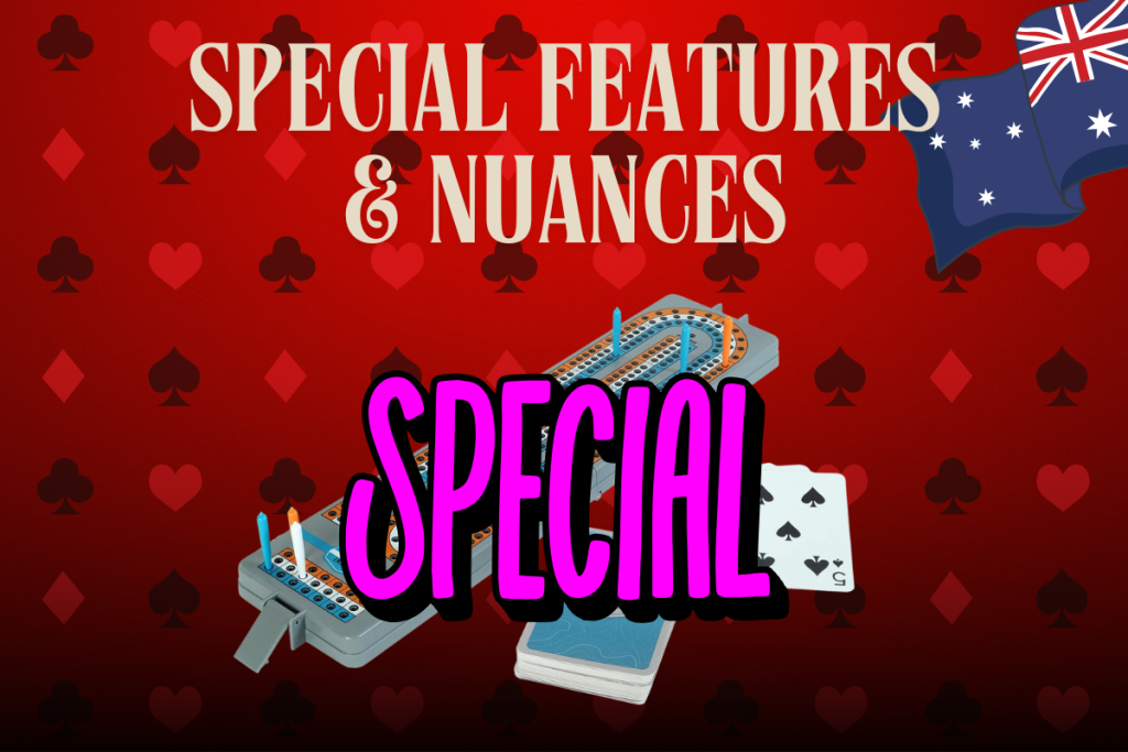 Cribbage with sign special and Australian flag on red card background