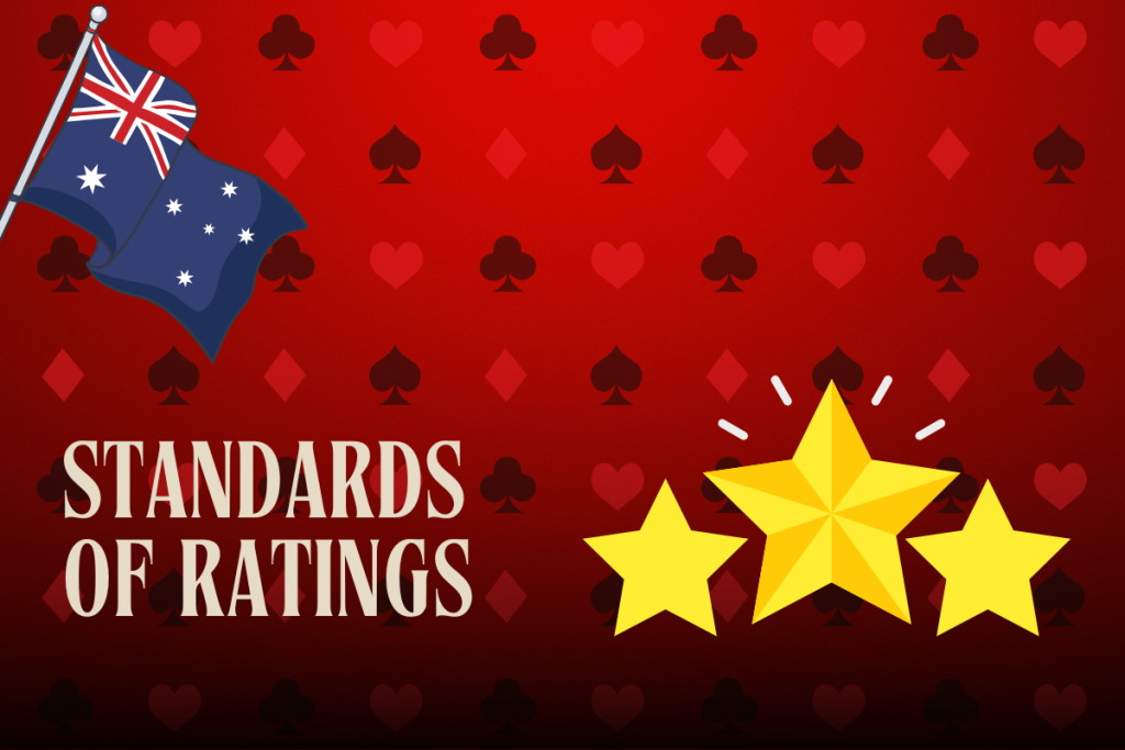 gold stars and australian flag on red card background