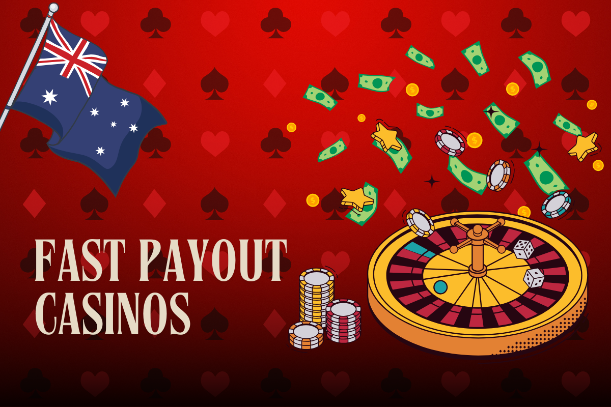 roulette with money and australian flag on red card background