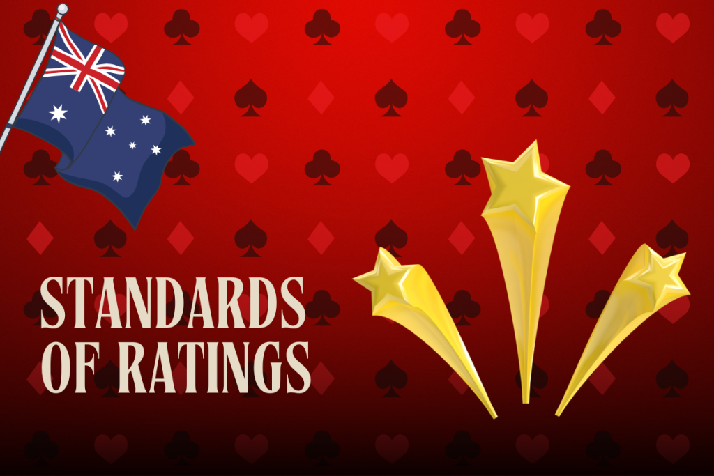 three 3d stars and australian flag on red card background