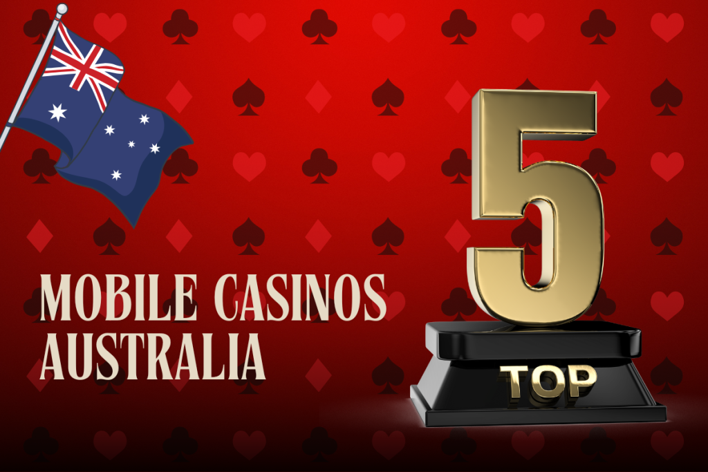 top 5 and australian flag on red card background