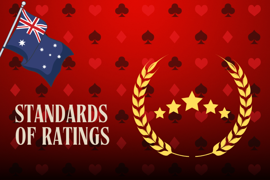 gold stars and australian flag on red card background