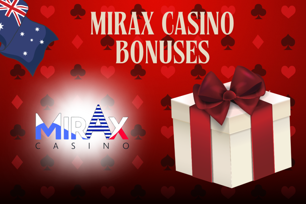 present, mirax logo and australian flag on red background