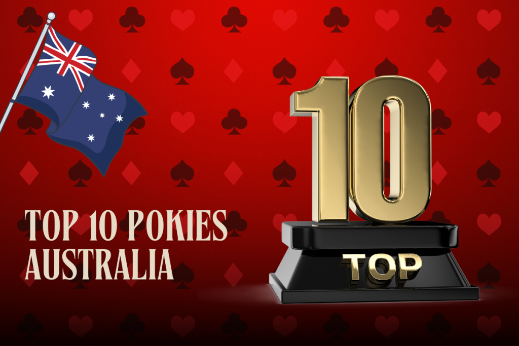 top 10 and australian flag on red background