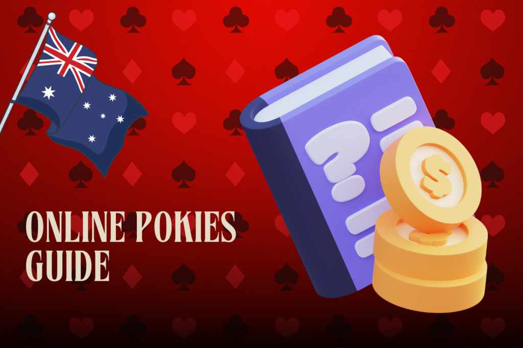 book with coins and australian flag on red background