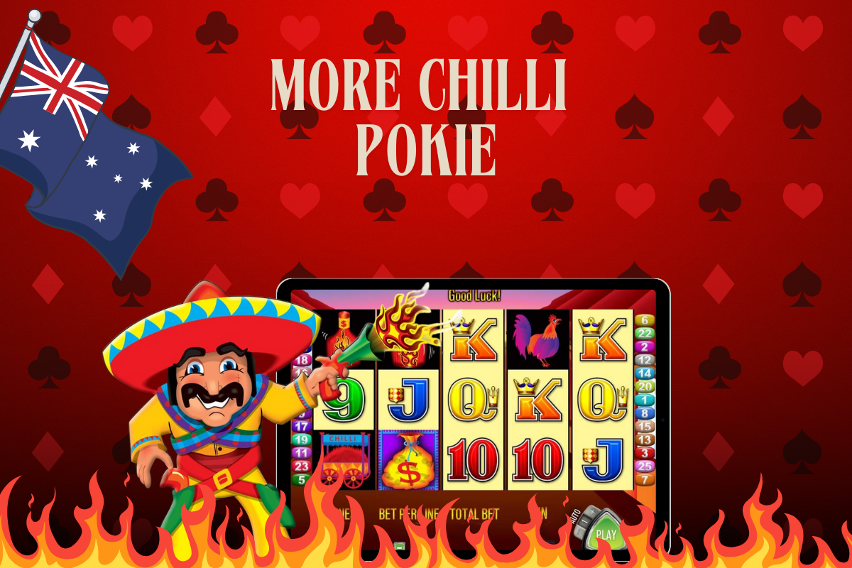 tablet with slot more chilli, australian flag on red background