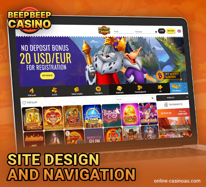 Explanation about Beep Beep Casino website design