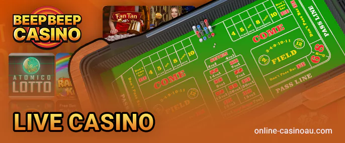What are the live games at Beep Beep Casino