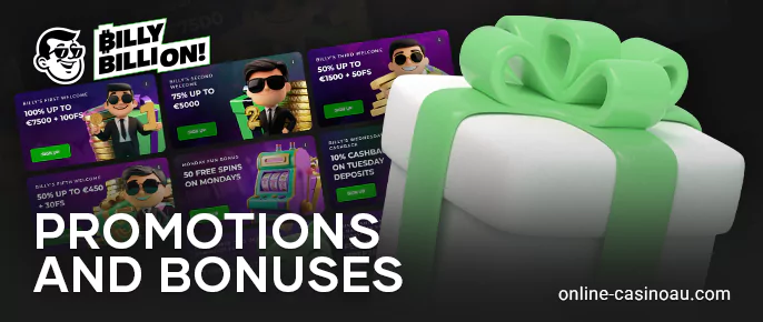 Bonuses for Australian users of Billy Billion Casino