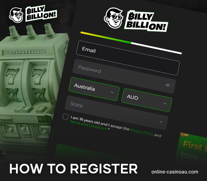 Easy registration at Billy Billion Casino