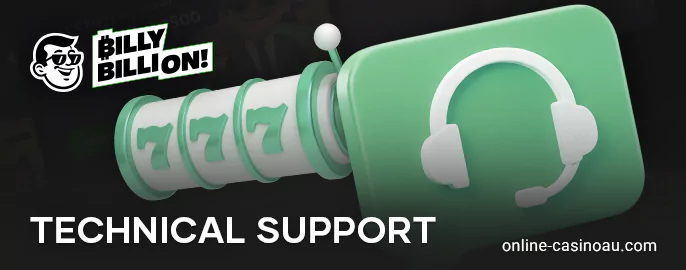 How to contact Billy Billion Casino website support