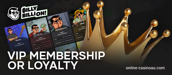 Take part in the Billy Billion Casino VIP program
