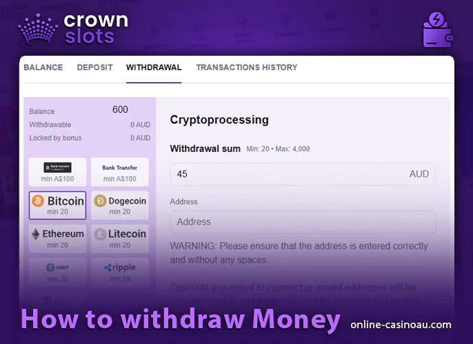 CrownSlots casino withdrawals for Australian residents