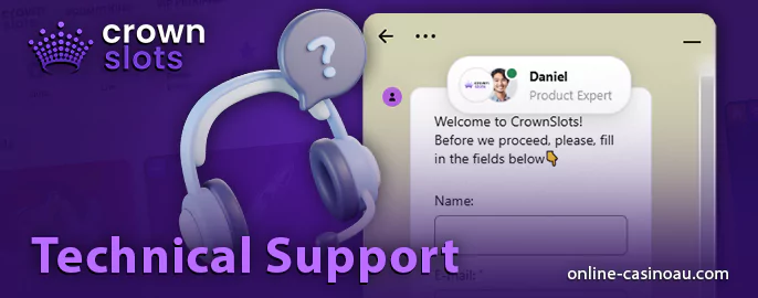 Contacting CrownSlots casino site support for Australians