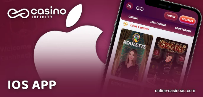 Use the ios app to play at Infinity Casino