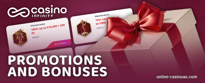 List of current bonuses for Infinity Casino players