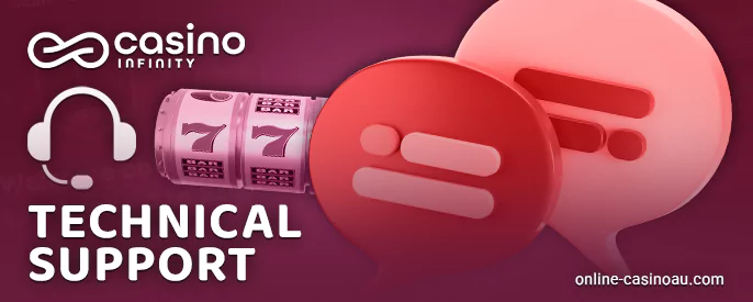 Support for players from Australia at Infinity Casino