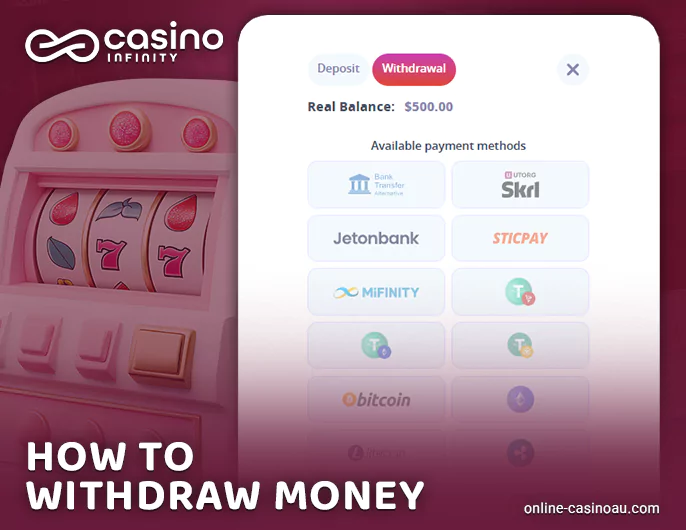 Withdraw from Infinity Casino - how to get your winnings