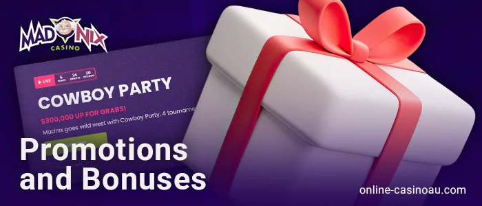 Available bonuses at online Madnix Casino