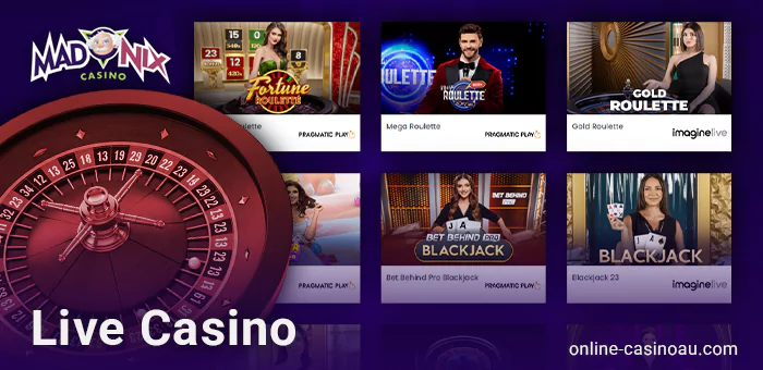 Play live dealer games on the Madnix Casino website