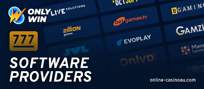 Popular providers on the Onlywin casino site