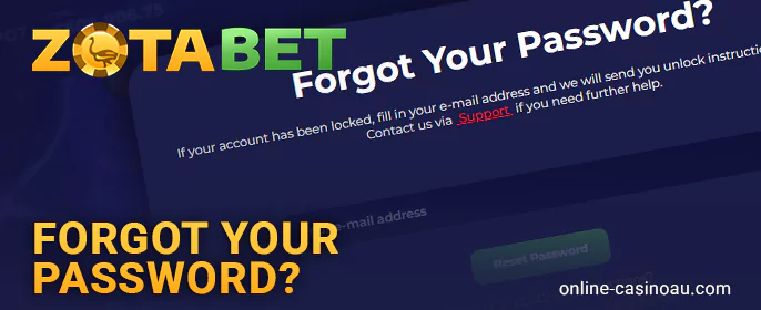 How to restore Zotabet Casino account